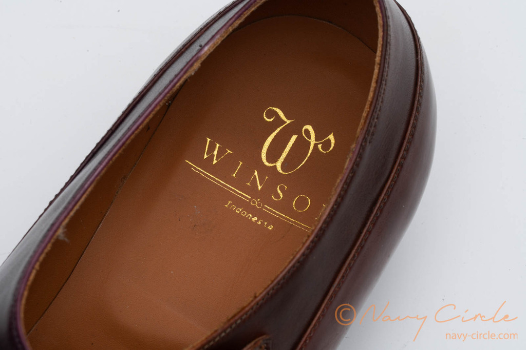 Winson Shoemakerの靴のインソック。踵付近